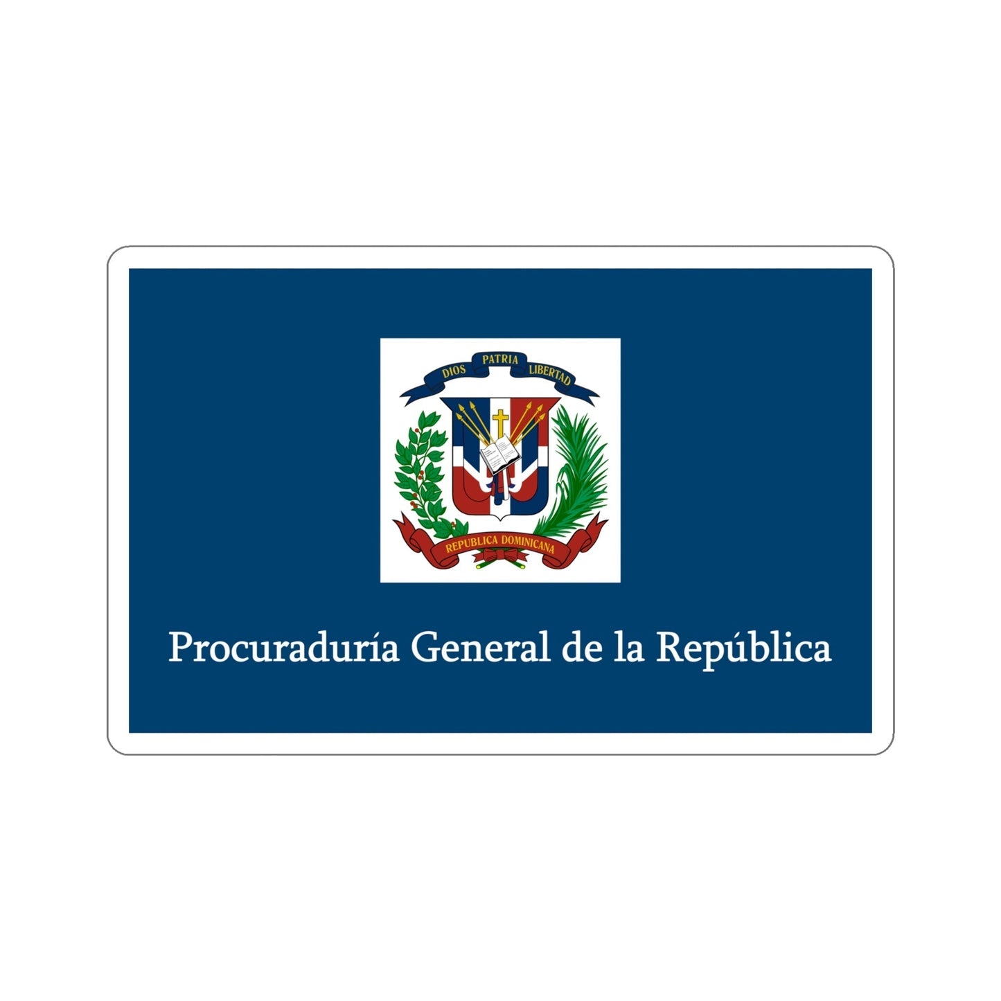 Flag of the General Prosecutor of the Dominican Republic STICKER Vinyl Die-Cut Decal-6 Inch-The Sticker Space