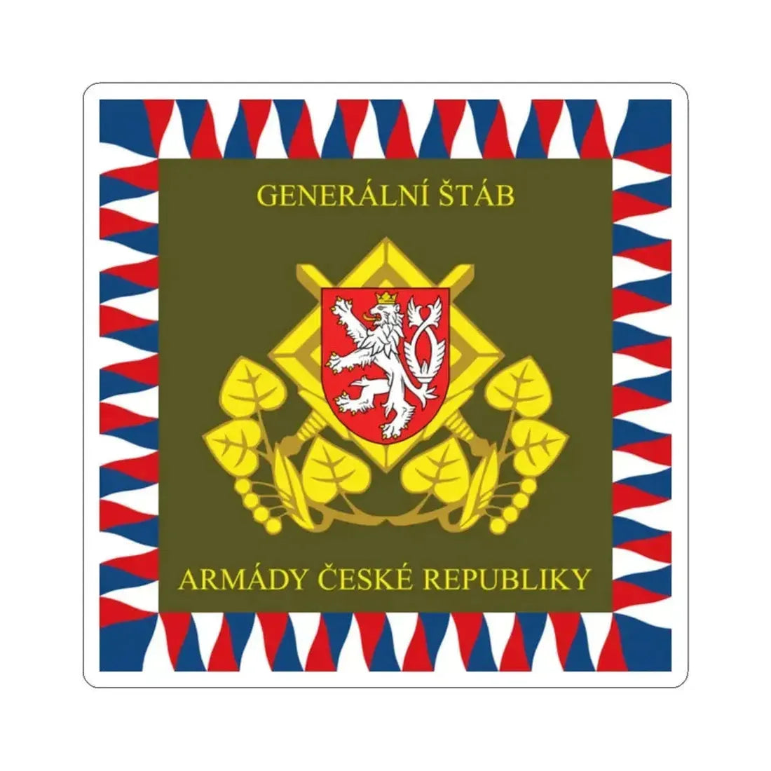 Flag of the General Staff Czech Republic (Czech Republic) STICKER Vinyl Kiss-Cut Decal 2 Inch White - The Sticker Space