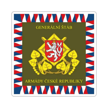 Flag of the General Staff Czech Republic (Czech Republic) STICKER Vinyl Kiss-Cut Decal 2 Inch White - The Sticker Space
