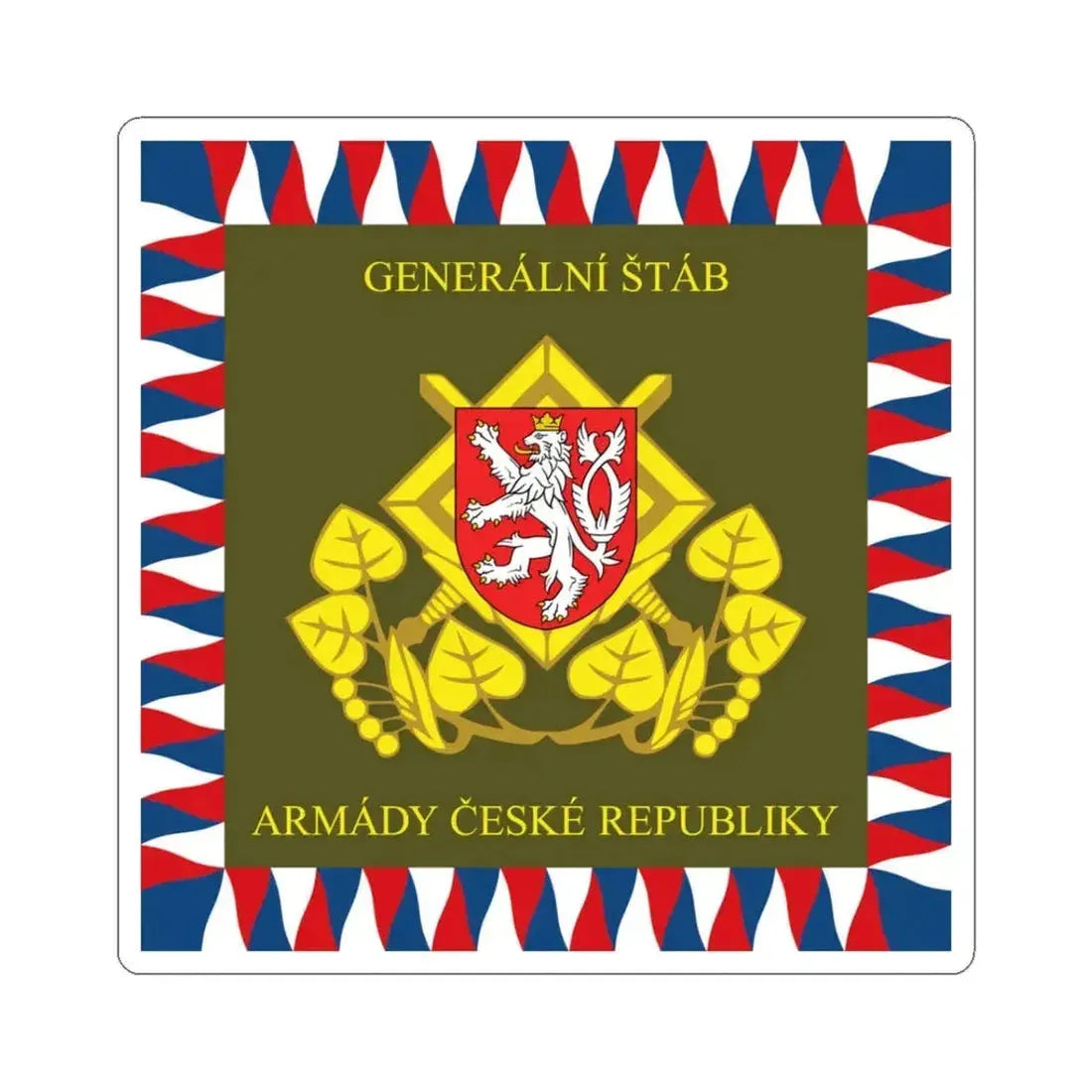 Flag of the General Staff Czech Republic (Czech Republic) STICKER Vinyl Kiss-Cut Decal 3 Inch White - The Sticker Space