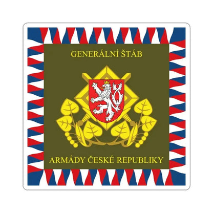Flag of the General Staff Czech Republic (Czech Republic) STICKER Vinyl Kiss-Cut Decal 3 Inch White - The Sticker Space