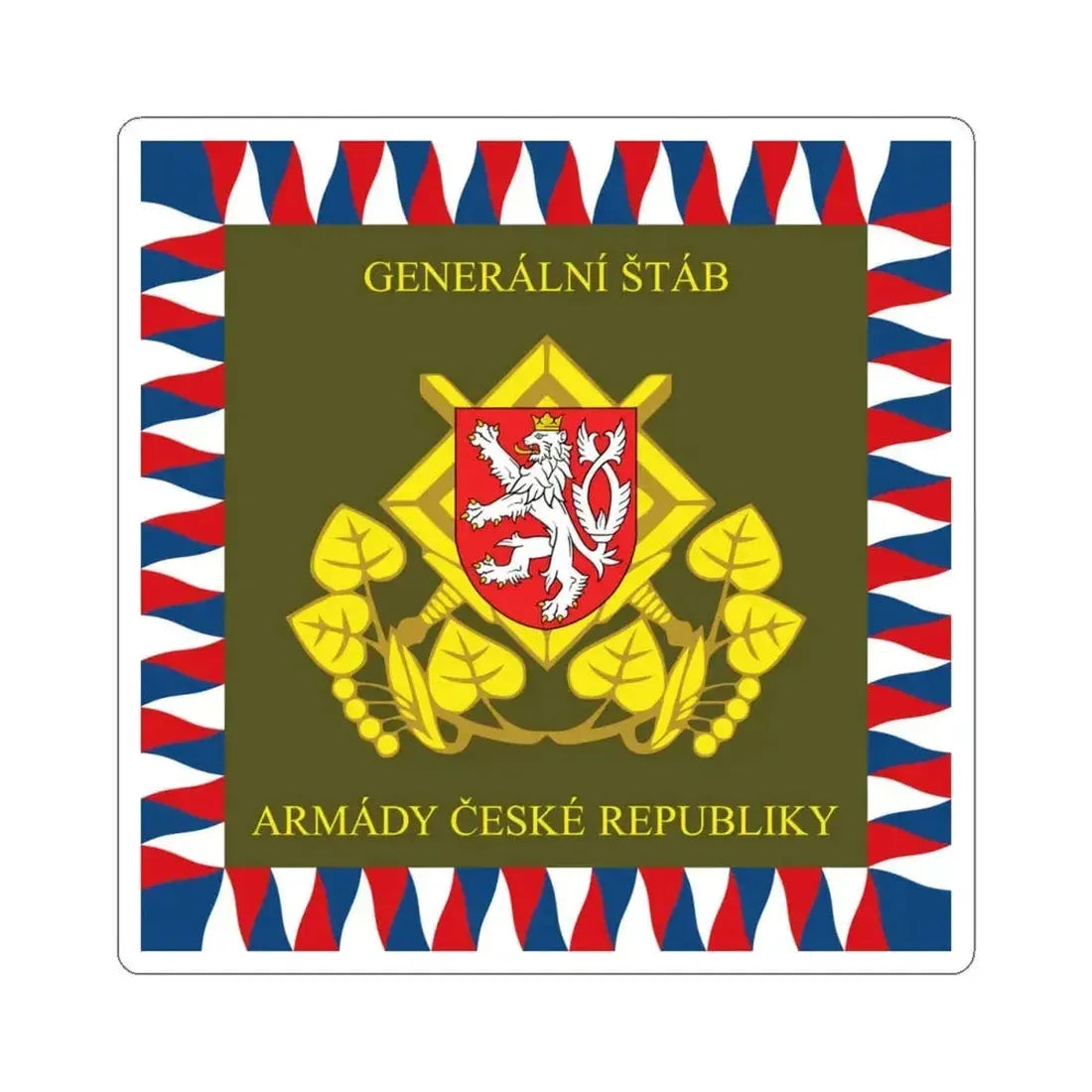 Flag of the General Staff Czech Republic (Czech Republic) STICKER Vinyl Kiss-Cut Decal 4 Inch White - The Sticker Space