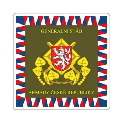 Flag of the General Staff Czech Republic (Czech Republic) STICKER Vinyl Kiss-Cut Decal 4 Inch White - The Sticker Space