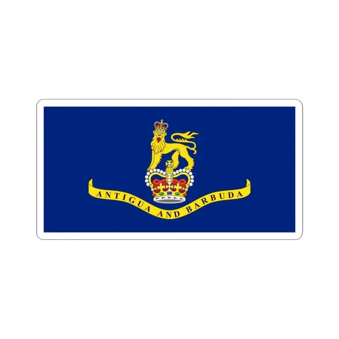 Flag of the Governor-General of Antigua and Barbuda 1981-2023 (Antigua and Barbuda) STICKER Vinyl Kiss-Cut Decal 3 Inch White - The Sticker Space