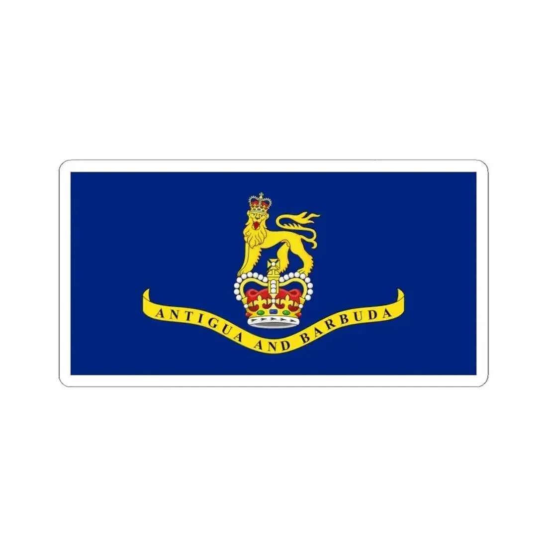 Flag of the Governor-General of Antigua and Barbuda 1981-2023 (Antigua and Barbuda) STICKER Vinyl Kiss-Cut Decal 4 Inch White - The Sticker Space