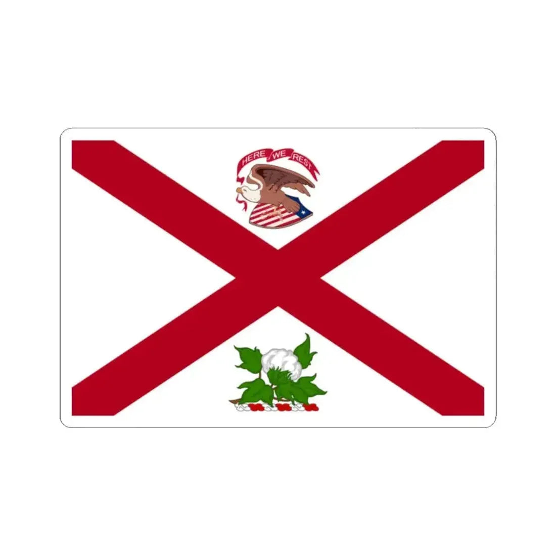 Flag of the Governor of Alabama 1868-1939 (United States) STICKER Vinyl Kiss-Cut Decal 2 Inch White - The Sticker Space