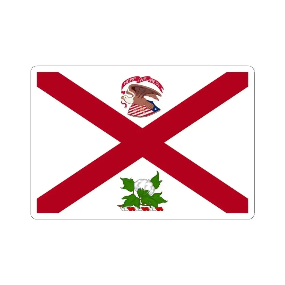 Flag of the Governor of Alabama 1868-1939 (United States) STICKER Vinyl Kiss-Cut Decal 3 Inch White - The Sticker Space