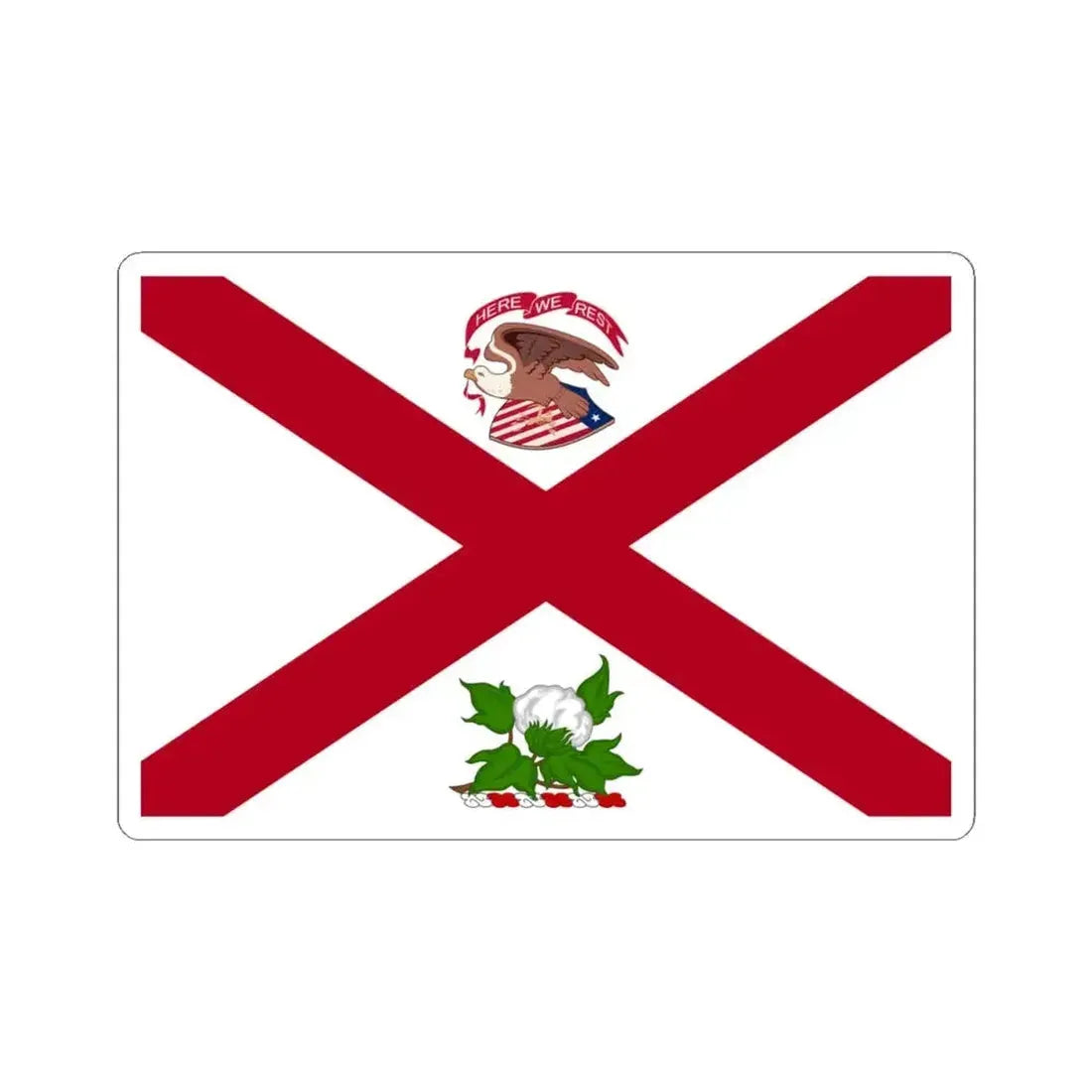 Flag of the Governor of Alabama 1868-1939 (United States) STICKER Vinyl Kiss-Cut Decal 4 Inch White - The Sticker Space