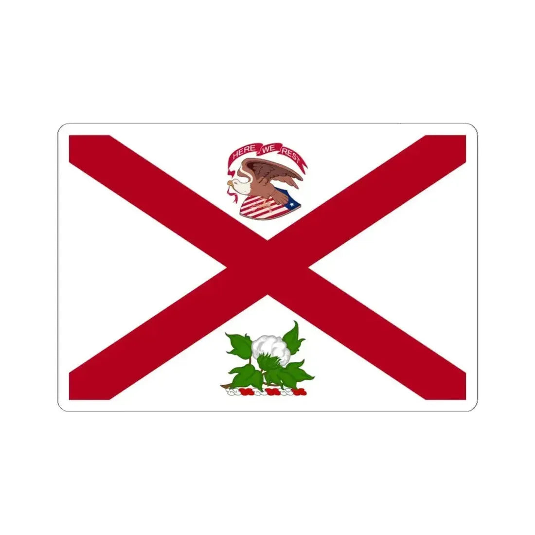 Flag of the Governor of Alabama 1868-1939 (United States) STICKER Vinyl Kiss-Cut Decal 6 Inch White - The Sticker Space