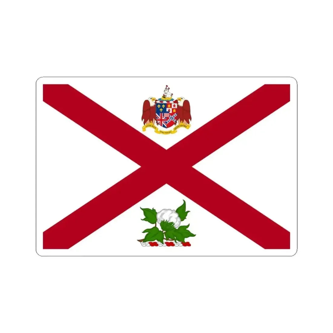 Flag of the Governor of Alabama (United States) STICKER Vinyl Kiss-Cut Decal 3 Inch White - The Sticker Space