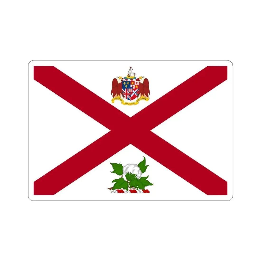 Flag of the Governor of Alabama (United States) STICKER Vinyl Kiss-Cut Decal 4 Inch White - The Sticker Space