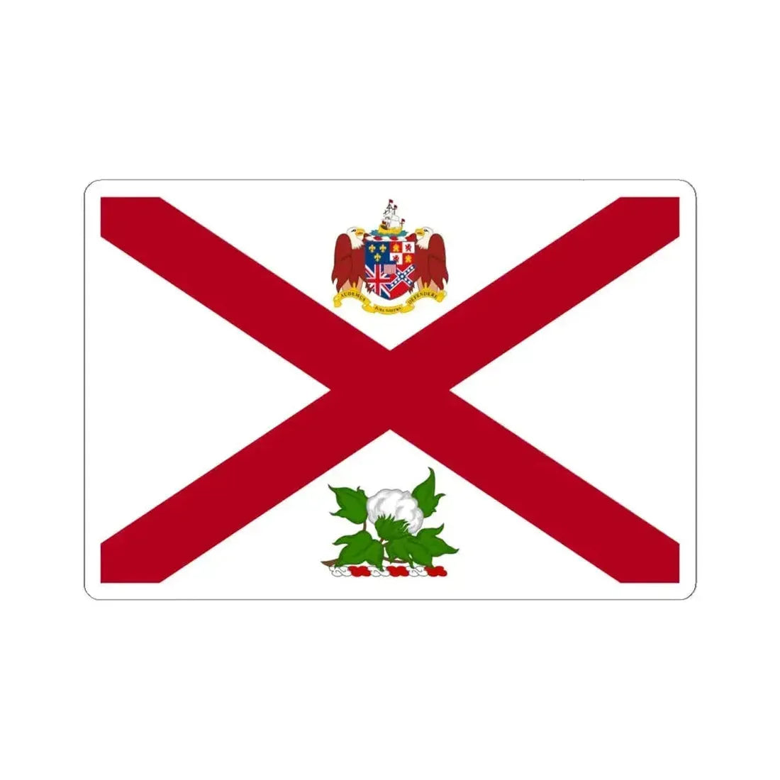 Flag of the Governor of Alabama (United States) STICKER Vinyl Kiss-Cut Decal 6 Inch White - The Sticker Space