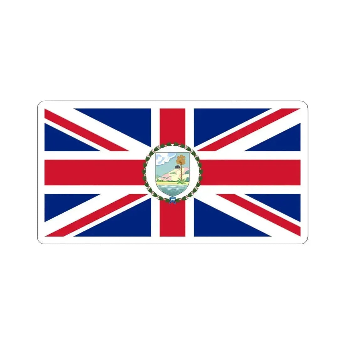 Flag of the Governor of Antigua and Barbuda 1956-1967 (Antigua and Barbuda) STICKER Vinyl Kiss-Cut Decal 4 Inch White - The Sticker Space