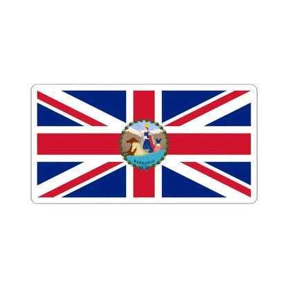 Flag of the Governor of Barbados 1870-1966 (Barbados) STICKER Vinyl Kiss-Cut Decal 3 Inch White - The Sticker Space