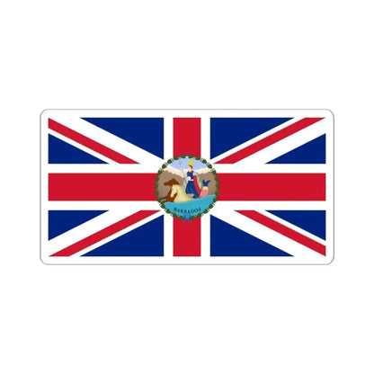 Flag of the Governor of Barbados 1870-1966 (Barbados) STICKER Vinyl Kiss-Cut Decal 4 Inch White - The Sticker Space