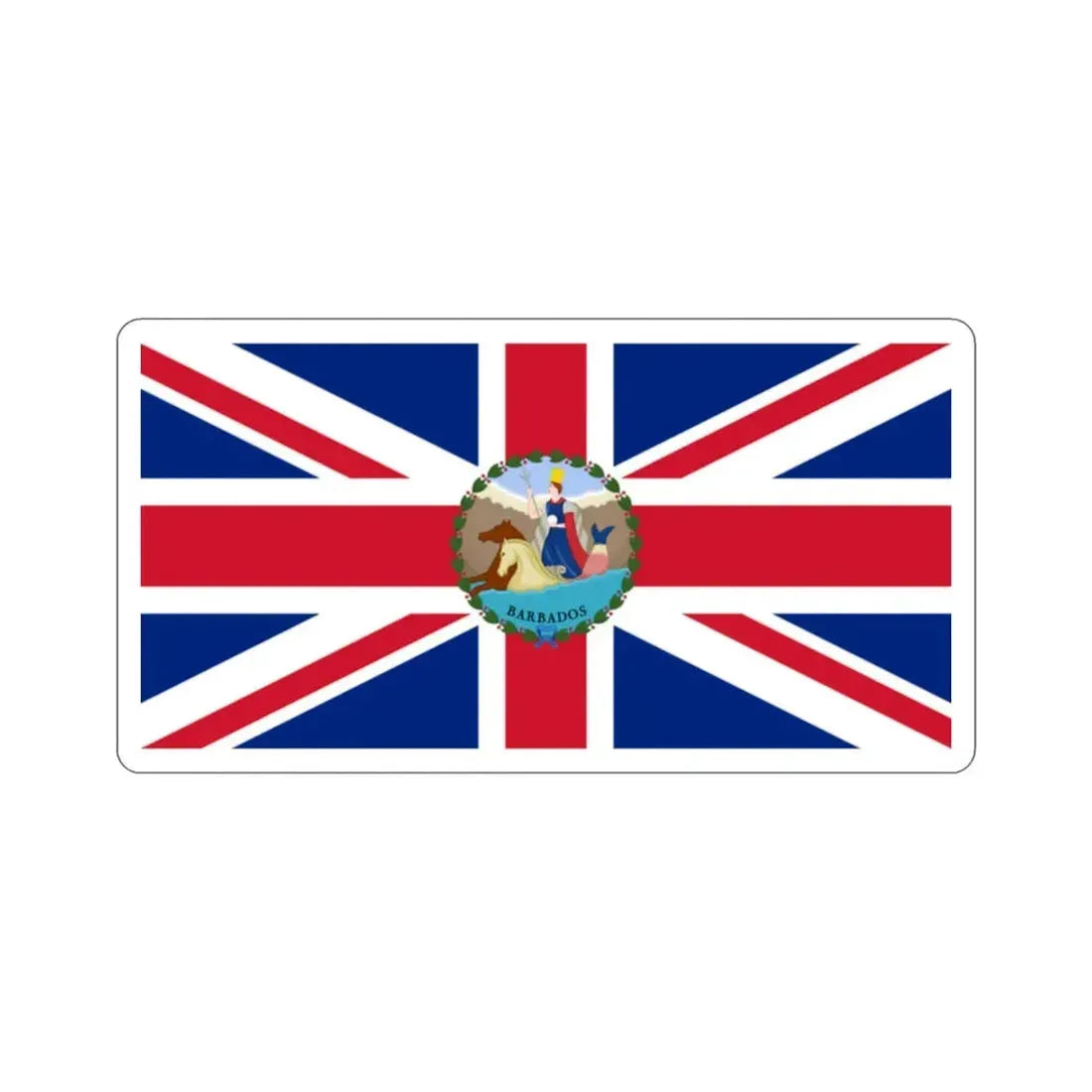 Flag of the Governor of Barbados (1870–1966) STICKER Vinyl Die-Cut Decal 2 Inch - The Sticker Space