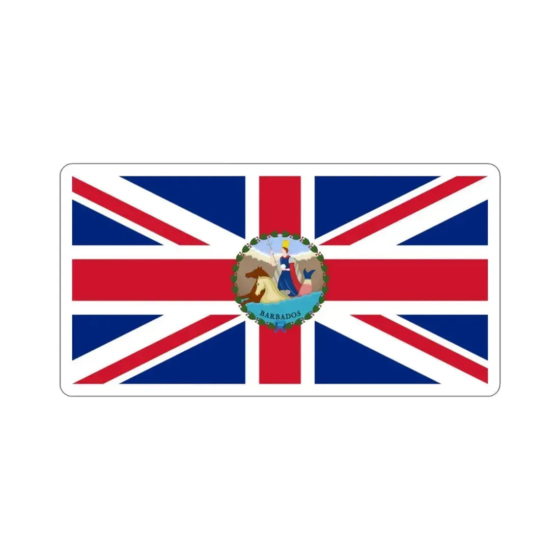Flag of the Governor of Barbados (1870–1966) STICKER Vinyl Die-Cut Decal 3 Inch - The Sticker Space
