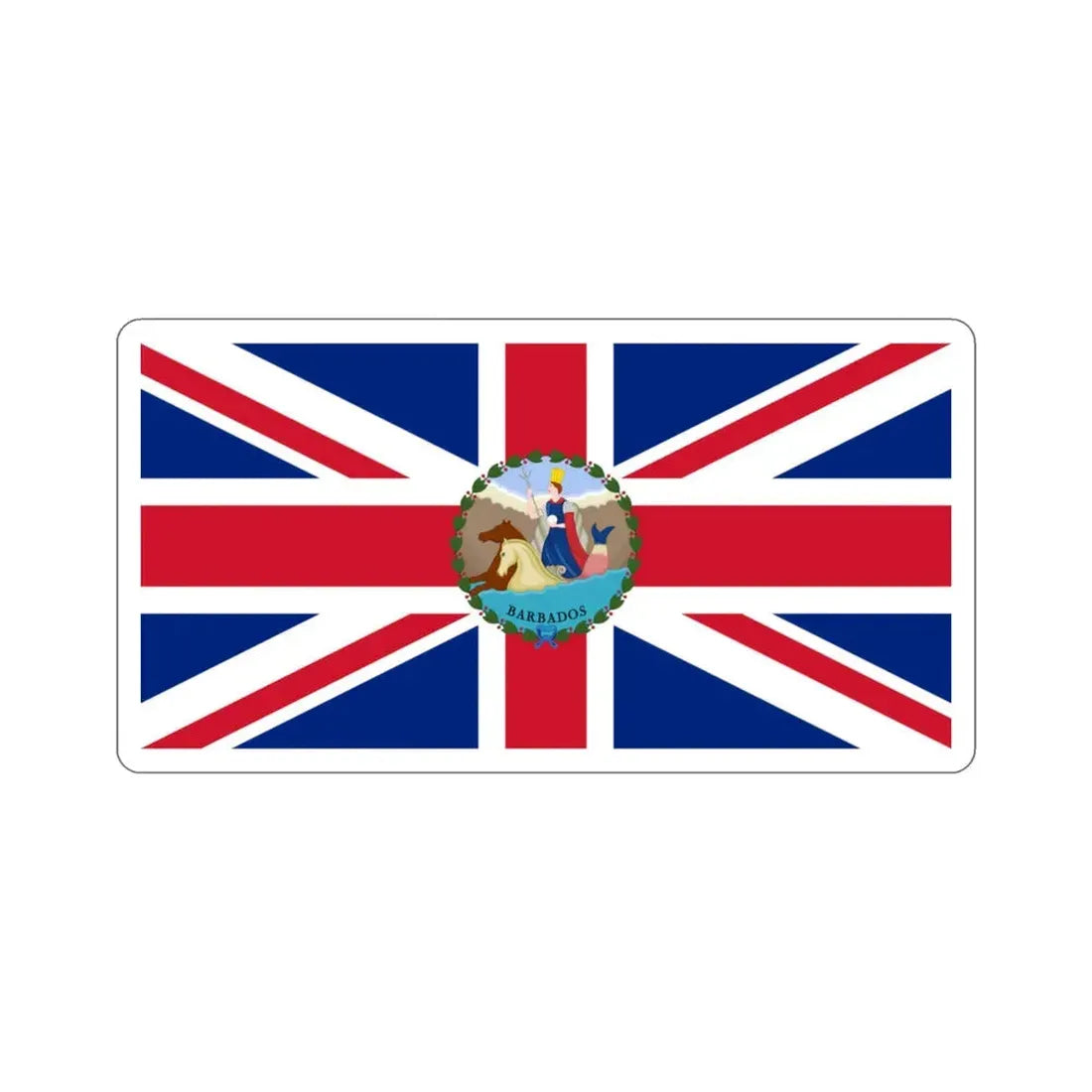 Flag of the Governor of Barbados (1870–1966) STICKER Vinyl Die-Cut Decal 3 Inch - The Sticker Space