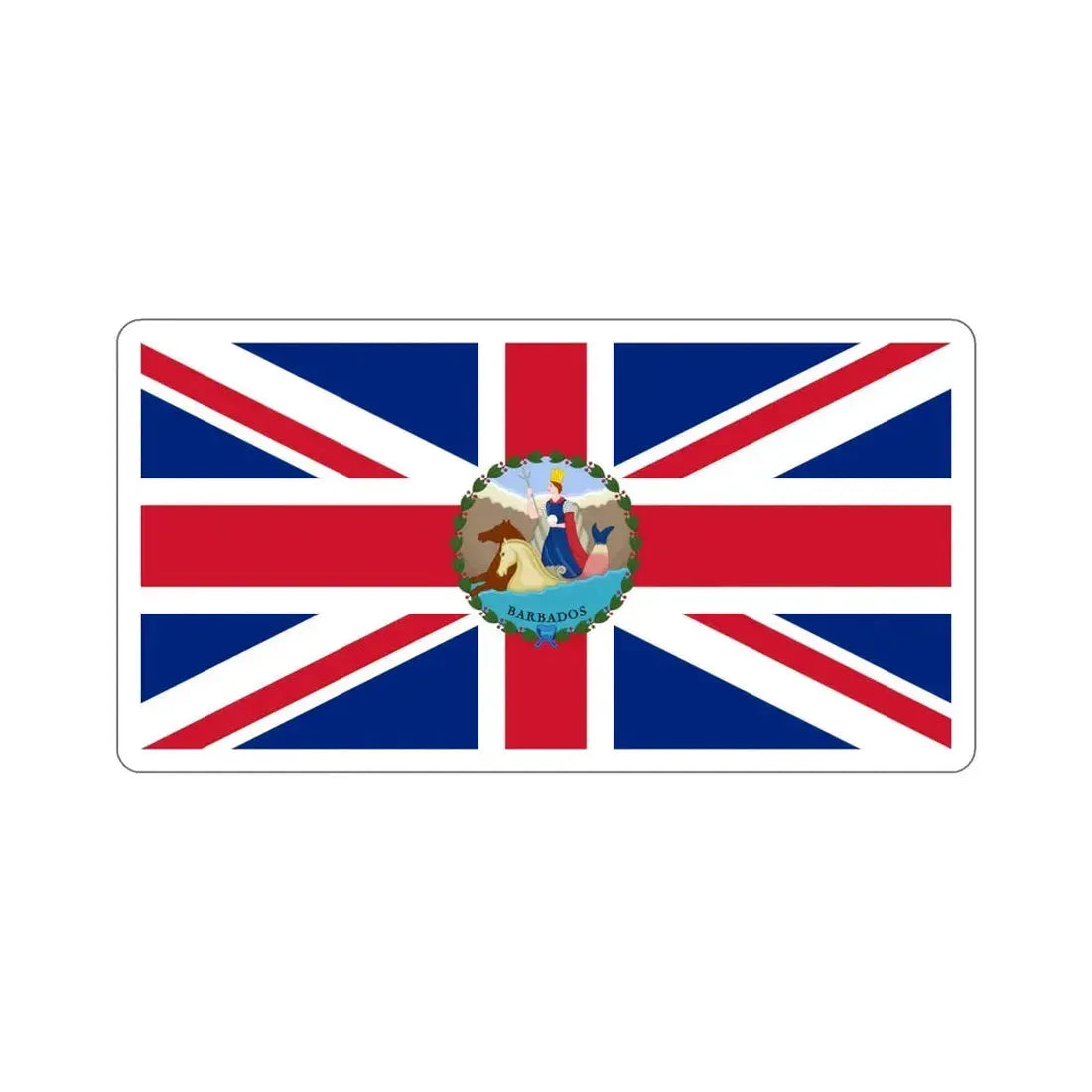 Flag of the Governor of Barbados (1870–1966) STICKER Vinyl Die-Cut Decal 5 Inch - The Sticker Space