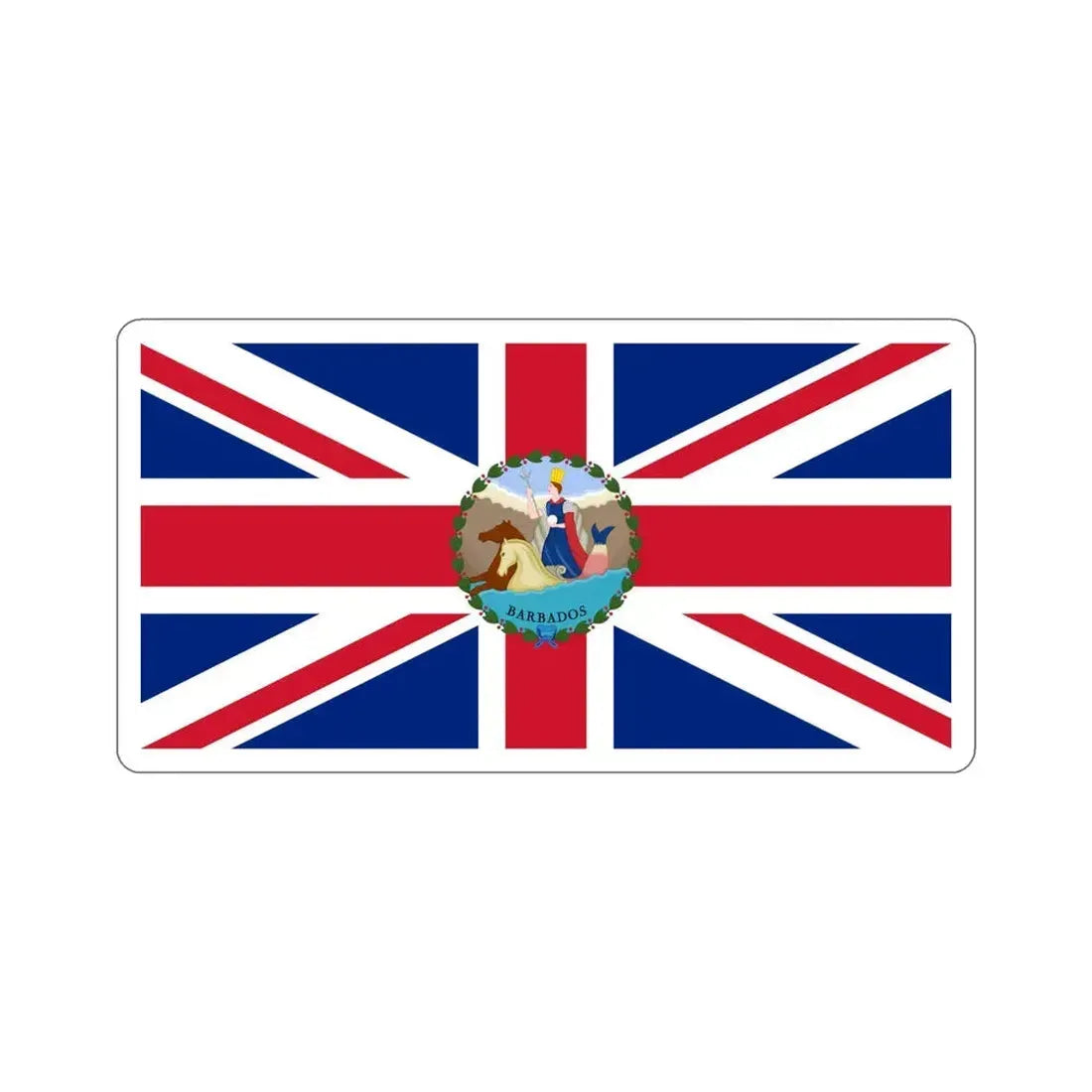 Flag of the Governor of Barbados (1870–1966) STICKER Vinyl Die-Cut Decal 6 Inch - The Sticker Space