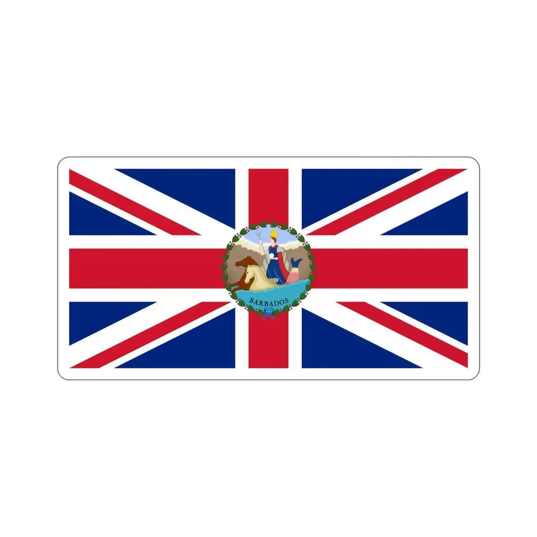 Flag of the Governor of Barbados (1870–1966) STICKER Vinyl Die-Cut Decal 6 Inch - The Sticker Space