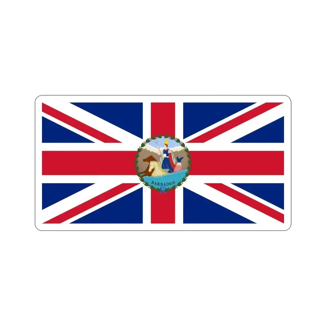 Flag of the Governor of Barbados (1870–1966) STICKER Vinyl Die-Cut Decal - The Sticker Space