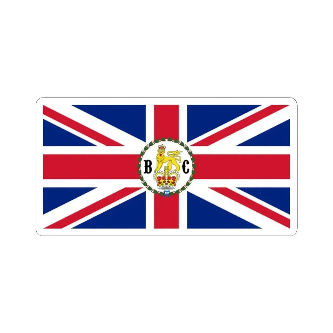 Flag of the Governor of British Columbia 1870-1871 (Canada) STICKER Vinyl Kiss-Cut Decal 2 Inch White - The Sticker Space