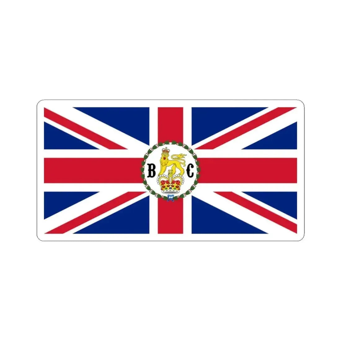 Flag of the Governor of British Columbia 1870-1871 (Canada) STICKER Vinyl Kiss-Cut Decal 3 Inch White - The Sticker Space