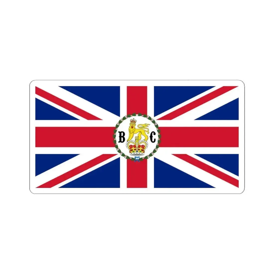 Flag of the Governor of British Columbia 1870-1871 (Canada) STICKER Vinyl Kiss-Cut Decal 4 Inch White - The Sticker Space