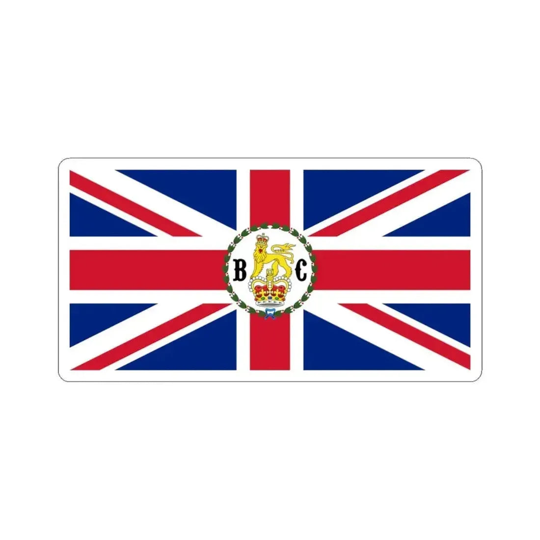 Flag of the Governor of British Columbia 1870-1871 (Canada) STICKER Vinyl Kiss-Cut Decal 6 Inch White - The Sticker Space
