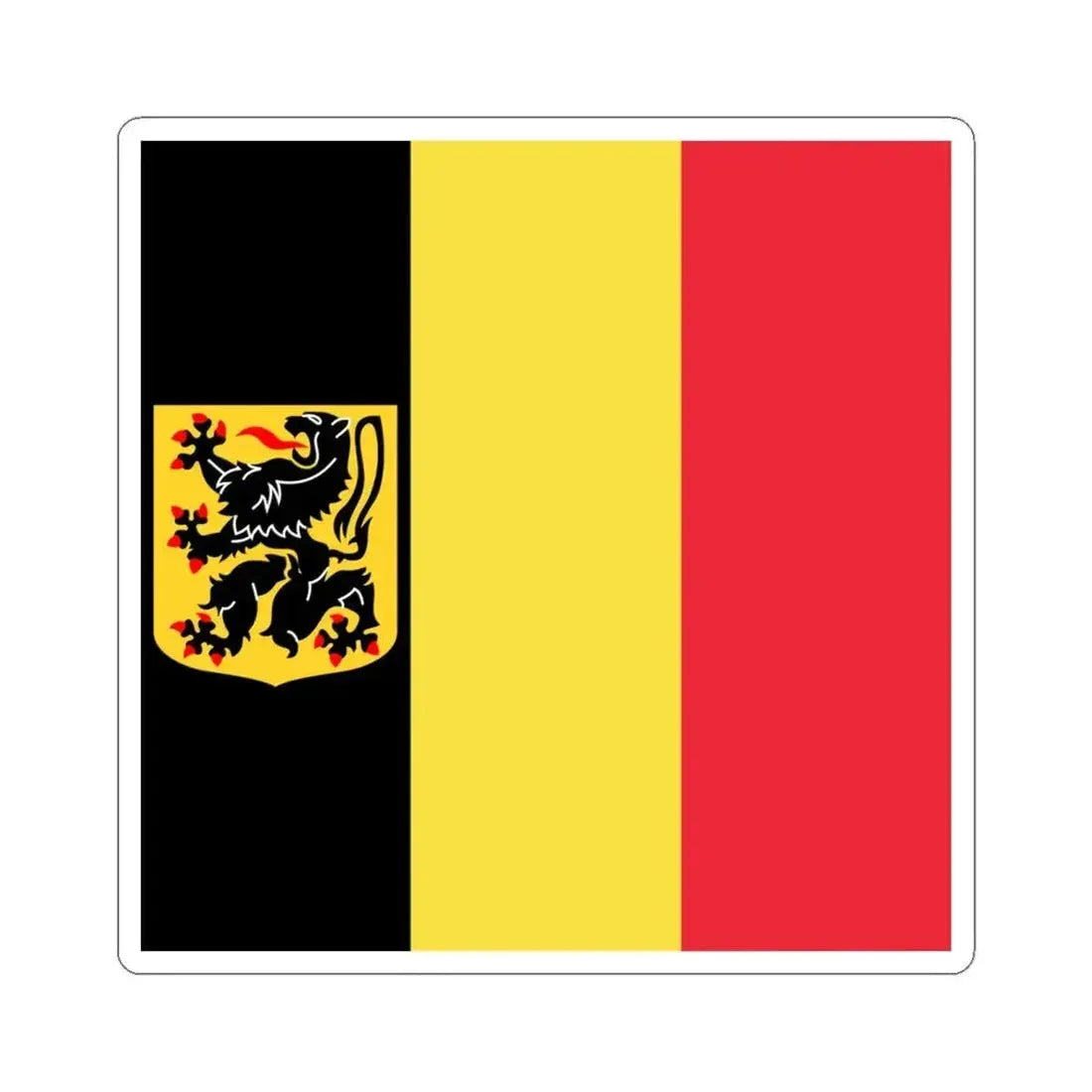 Flag of the Governor of East Flanders (Belgium) STICKER Vinyl Kiss-Cut Decal 6 Inch White - The Sticker Space