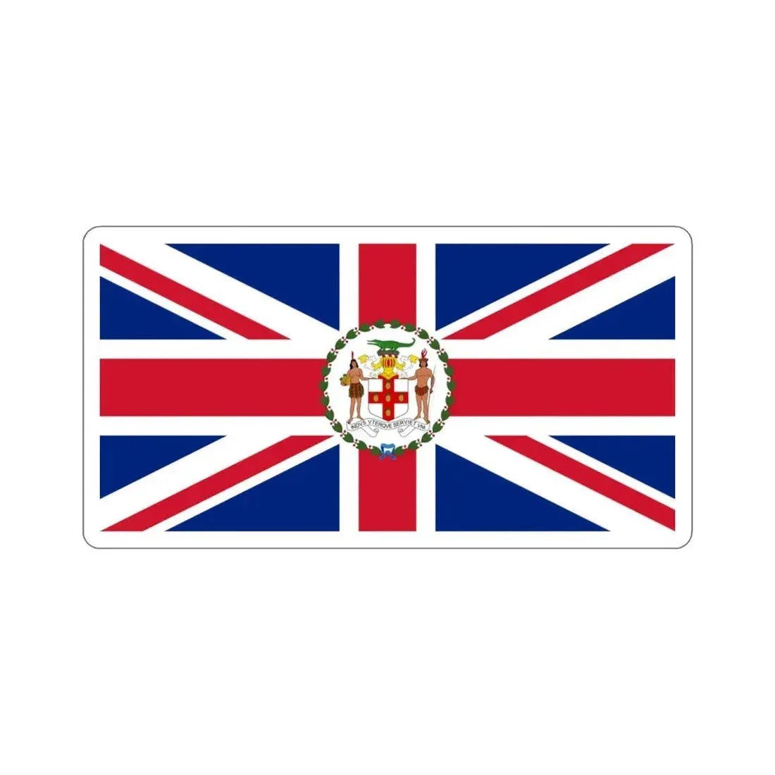 Flag of the Governor of Jamaica (1957–1962) STICKER Vinyl Die-Cut Decal 3 Inch - The Sticker Space