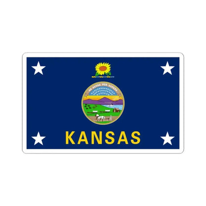 Flag of the Governor of Kansas (United States) STICKER Vinyl Kiss-Cut Decal 2 Inch White - The Sticker Space