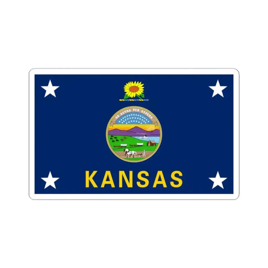 Flag of the Governor of Kansas (United States) STICKER Vinyl Kiss-Cut Decal 2 Inch White - The Sticker Space