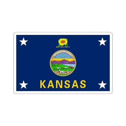 Flag of the Governor of Kansas (United States) STICKER Vinyl Kiss-Cut Decal 3 Inch White - The Sticker Space