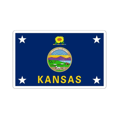 Flag of the Governor of Kansas (United States) STICKER Vinyl Kiss-Cut Decal 4 Inch White - The Sticker Space