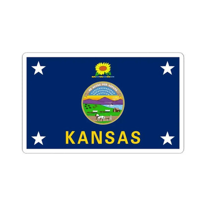 Flag of the Governor of Kansas (United States) STICKER Vinyl Kiss-Cut Decal 6 Inch White - The Sticker Space