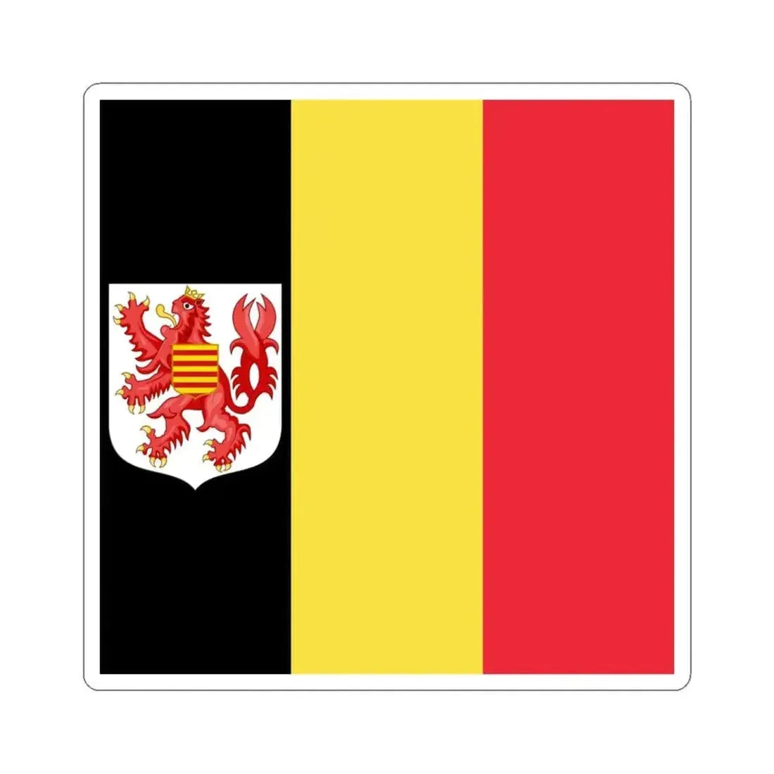 Flag of the Governor of Limburg (Belgium) STICKER Vinyl Kiss-Cut Decal 3 Inch White - The Sticker Space