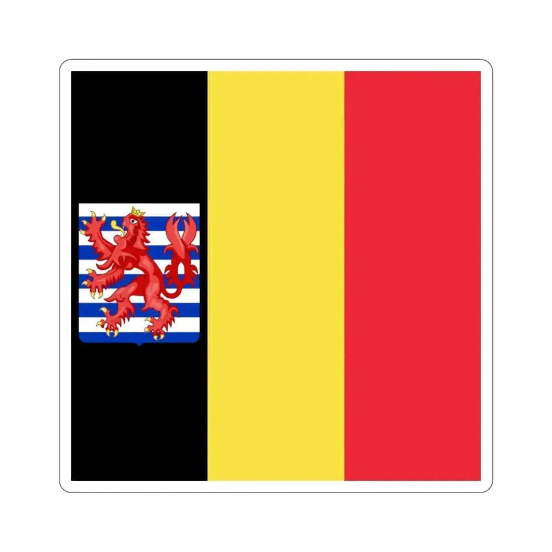 Flag of the Governor of Luxembourg (Belgium) STICKER Vinyl Kiss-Cut Decal 3 Inch White - The Sticker Space