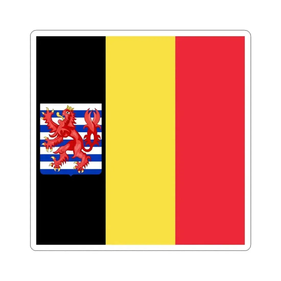 Flag of the Governor of Luxembourg (Belgium) STICKER Vinyl Kiss-Cut Decal 4 Inch White - The Sticker Space