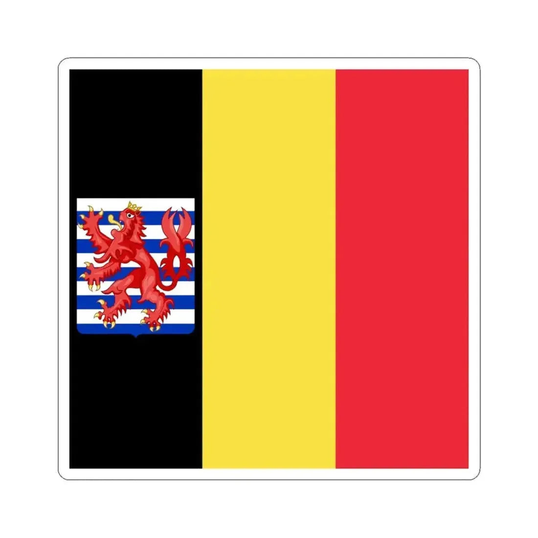 Flag of the Governor of Luxembourg (Belgium) STICKER Vinyl Kiss-Cut Decal 6 Inch White - The Sticker Space