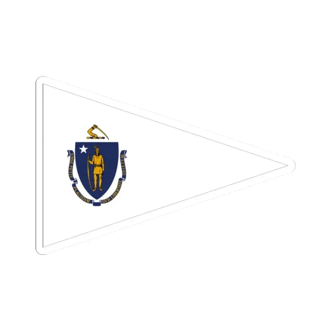 Flag of the Governor of Massachusetts (United States) STICKER Vinyl Kiss-Cut Decal 2 Inch White - The Sticker Space