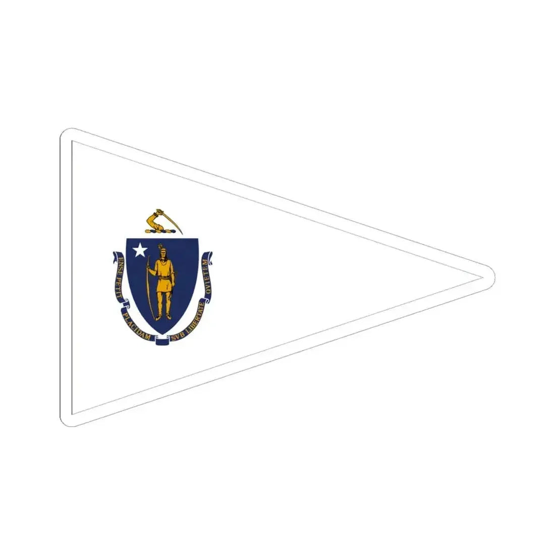Flag of the Governor of Massachusetts (United States) STICKER Vinyl Kiss-Cut Decal 6 Inch White - The Sticker Space