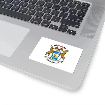 Flag of the Governor of Michigan (United States) STICKER Vinyl Kiss-Cut Decal - The Sticker Space