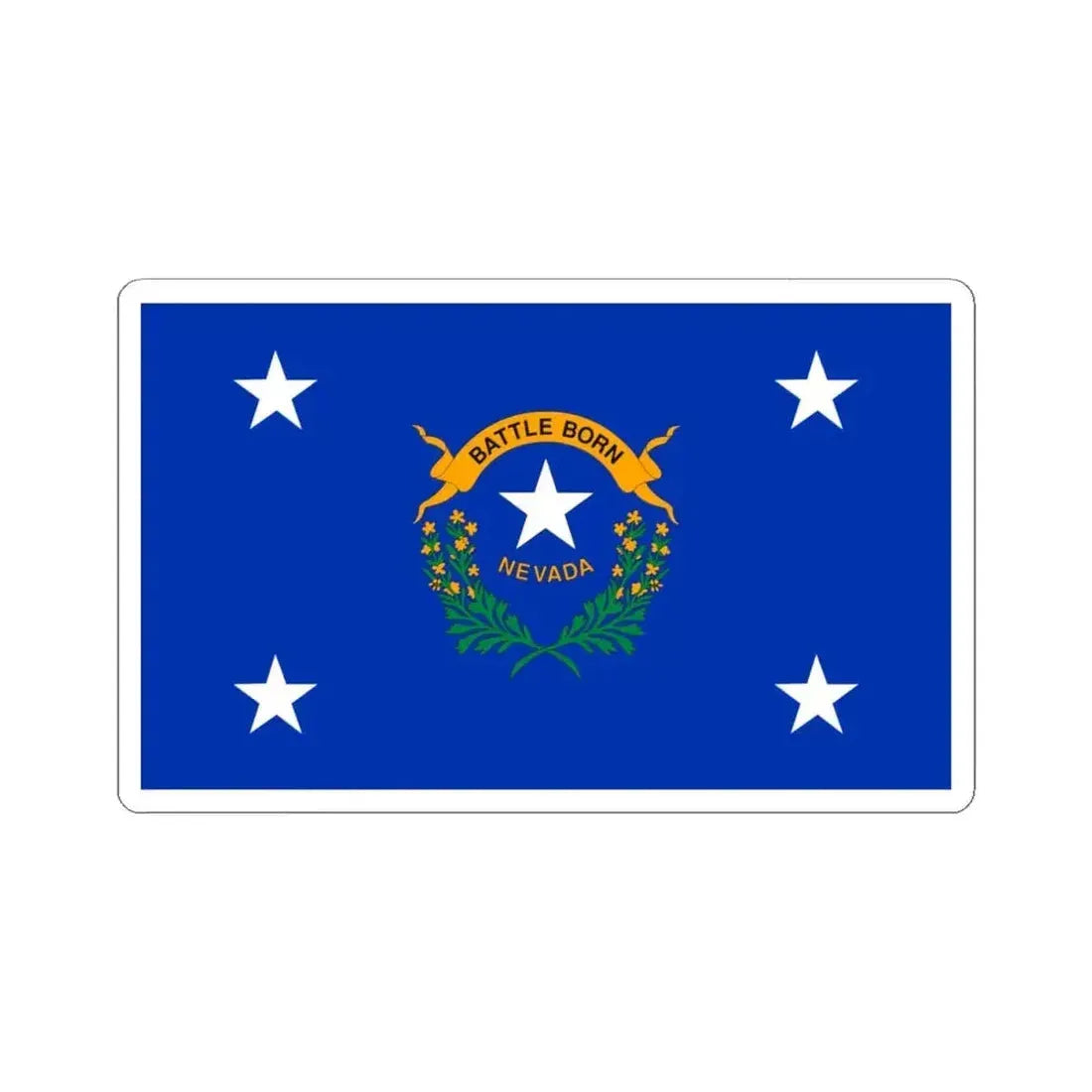 Flag of the Governor of Nevada (United States) STICKER Vinyl Kiss-Cut Decal 4 Inch White - The Sticker Space