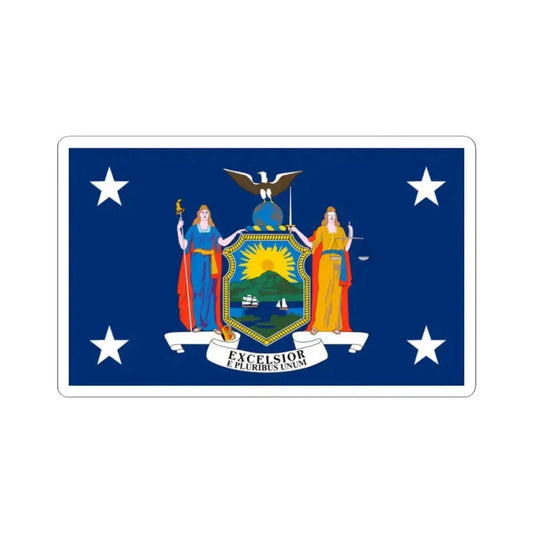 Flag of the Governor of New York (United States) STICKER Vinyl Kiss-Cut Decal 2 Inch White - The Sticker Space