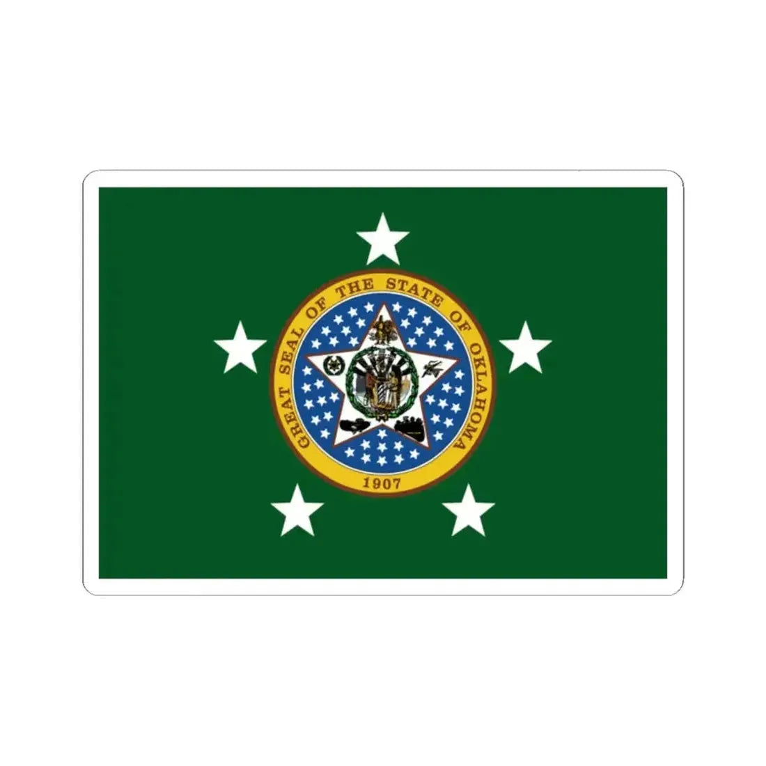 Flag of the Governor of Oklahoma (United States) STICKER Vinyl Kiss-Cut Decal 2 Inch White - The Sticker Space