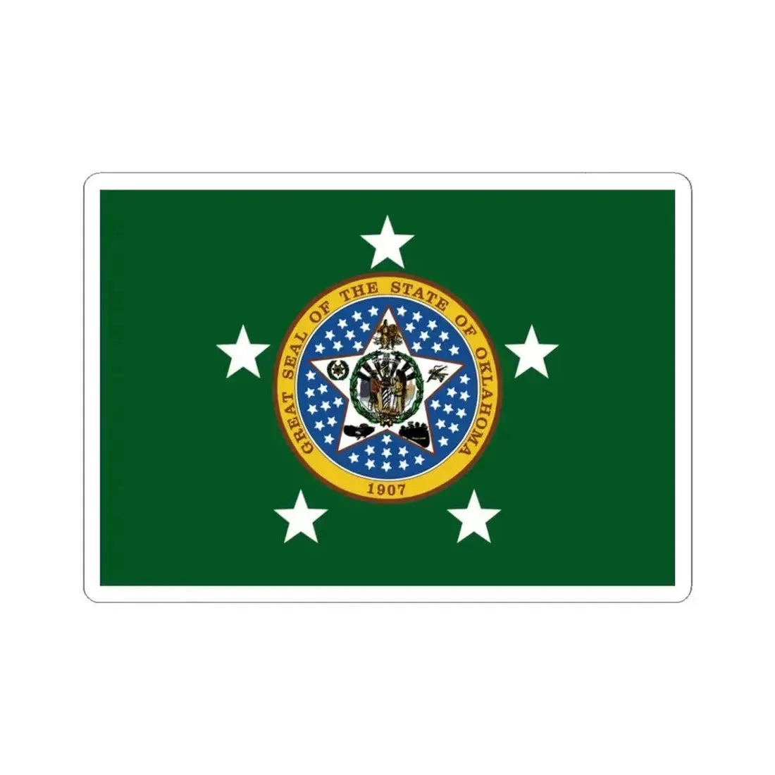 Flag of the Governor of Oklahoma (United States) STICKER Vinyl Kiss-Cut Decal 3 Inch White - The Sticker Space