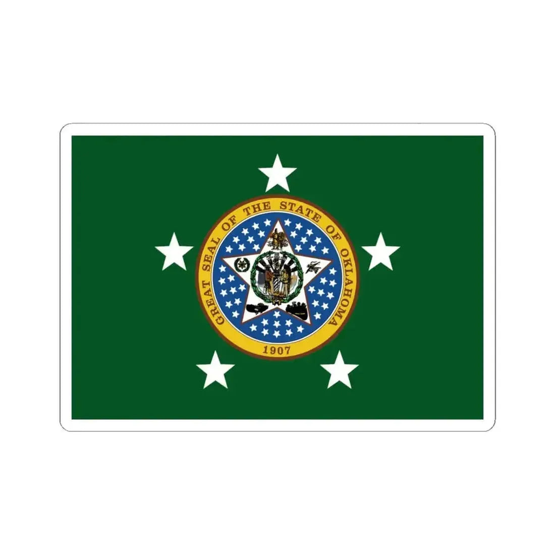 Flag of the Governor of Oklahoma (United States) STICKER Vinyl Kiss-Cut Decal 4 Inch White - The Sticker Space