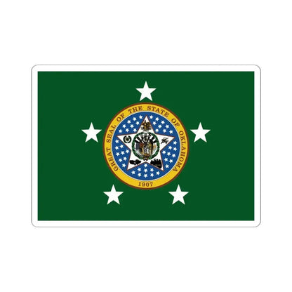 Flag of the Governor of Oklahoma (United States) STICKER Vinyl Kiss-Cut Decal 4 Inch White - The Sticker Space